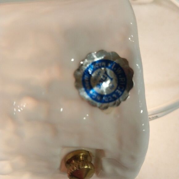 Vintage Ceramic Night Light Accent Lamp Tree Stump Birds Leaves Soft Glow 1950s - Picture 9 of 13